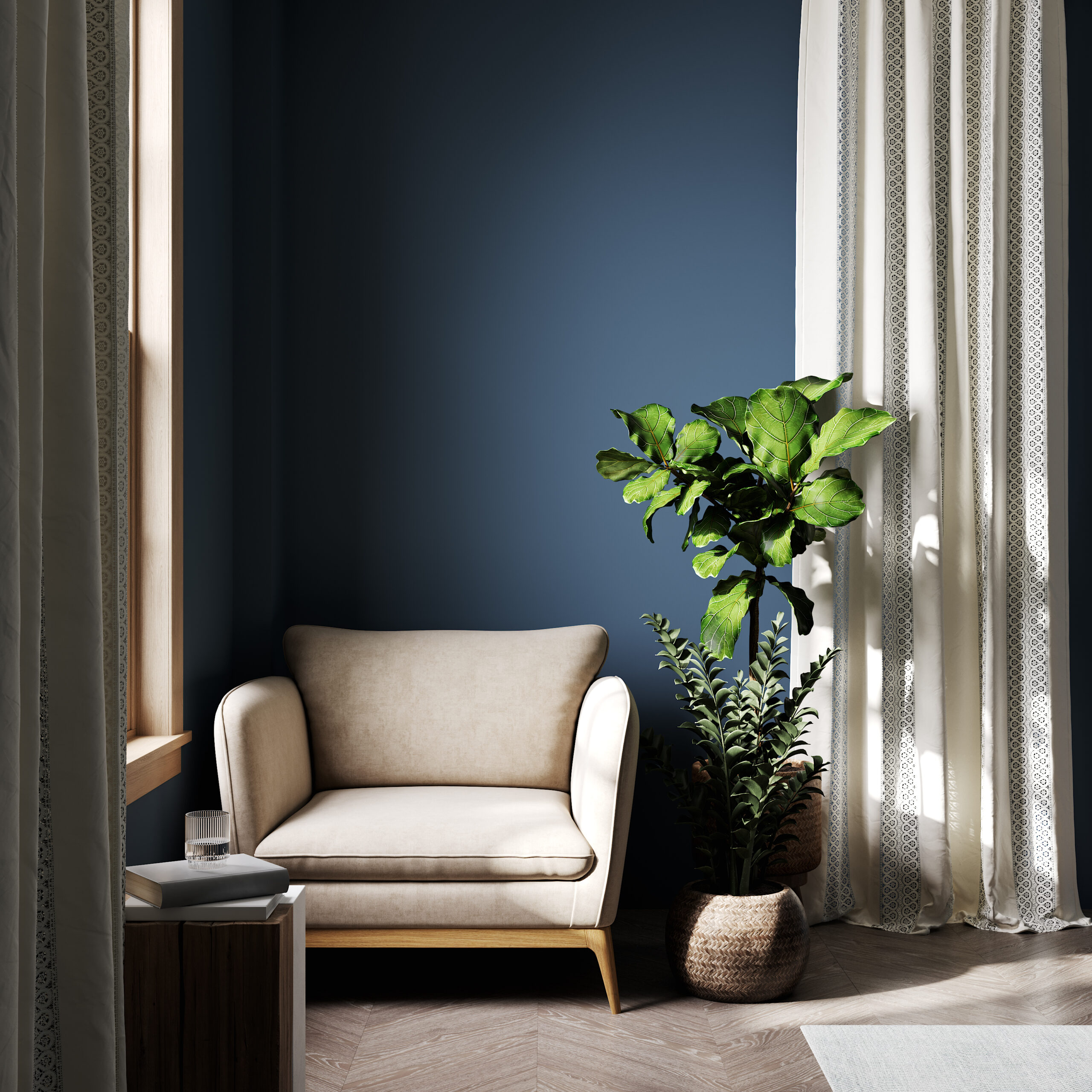 comfy armchair in a well lit room showing peace and comfort